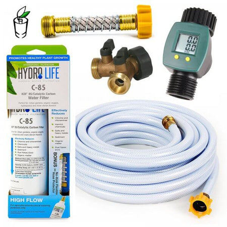 High-Volume Water Filter with Hose Fittings