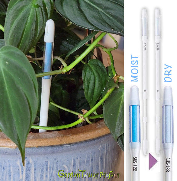 Sustee Aquameter Set of 2, Plant Moisture Sensor/Indicator, (White, Large, Refillable) FREE SHIPPING