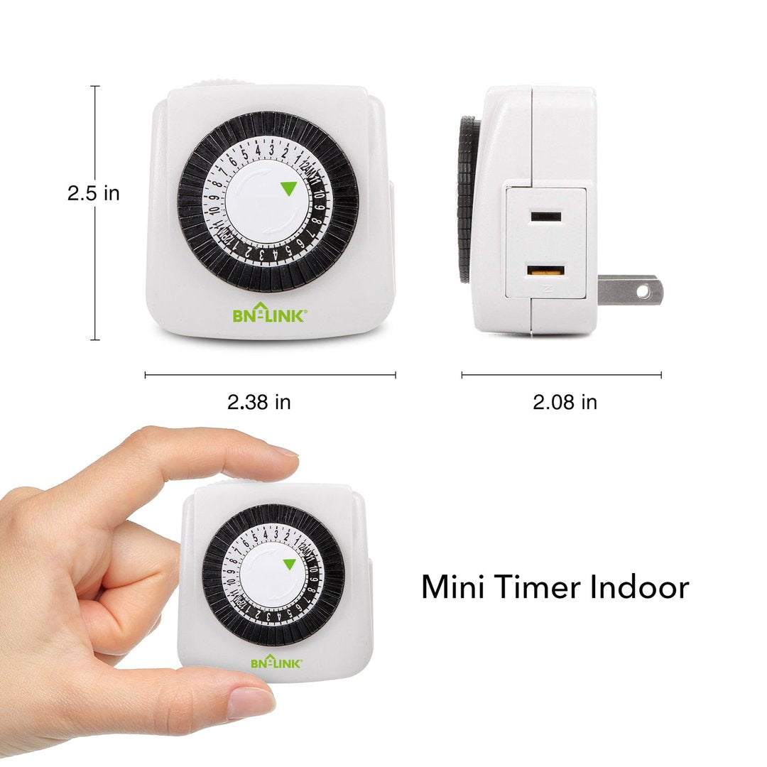 Indoor 24-Hour Mechanical Outlet Timer, 2 Prong – Garden Tower